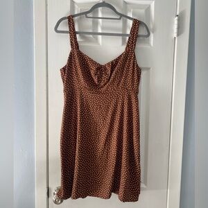 old navy brown polka dot dress